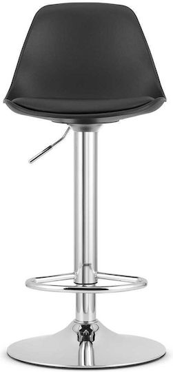 Stool Bar with Adjustable Height Black 2pcs 43x37x38cm
