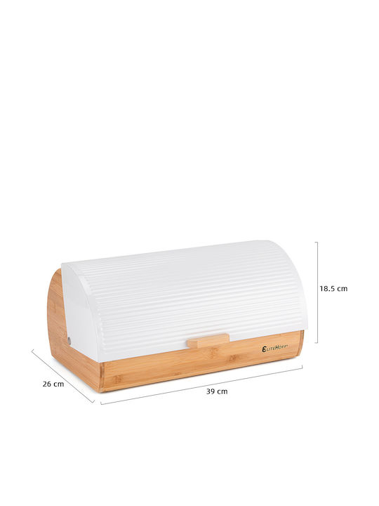 Elitehoff Cutie de pâine din bambus Albă 39x28.5cm