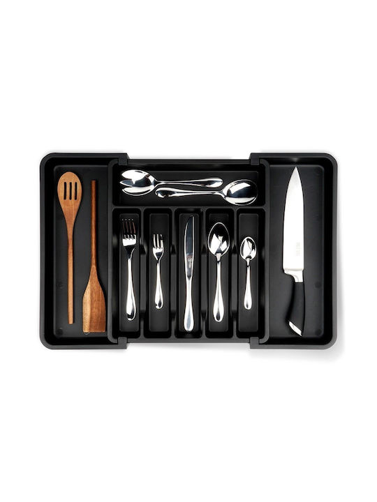 Orion Opening Plastic Drawer Cutlery Tray 56.5x37x5cm Black