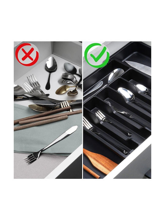Orion Opening Plastic Drawer Cutlery Tray 56.5x37x5cm Black