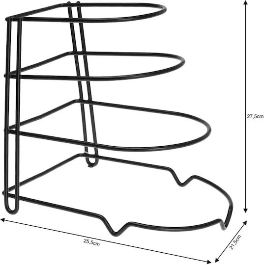 KING Hoff Suport Pentru Oale Și Tigăi Metalic 25.5x21.5x27.5cm Negru