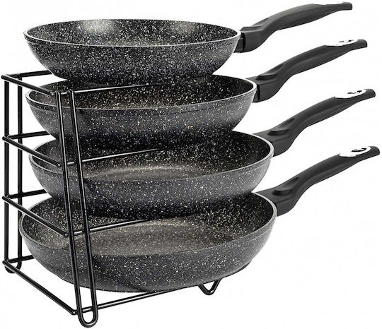KING Hoff Suport Pentru Oale Și Tigăi Metalic 25.5x21.5x27.5cm Negru