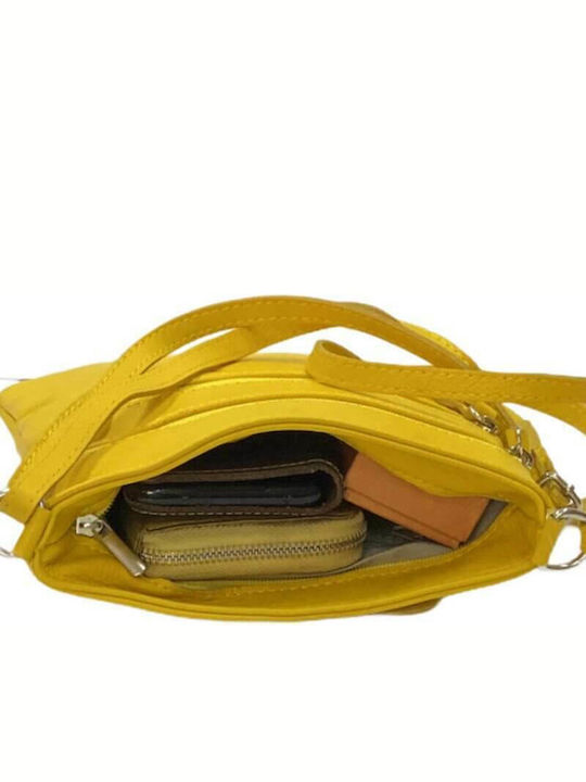 De piele Geantă de damă De umăr Galbenă
