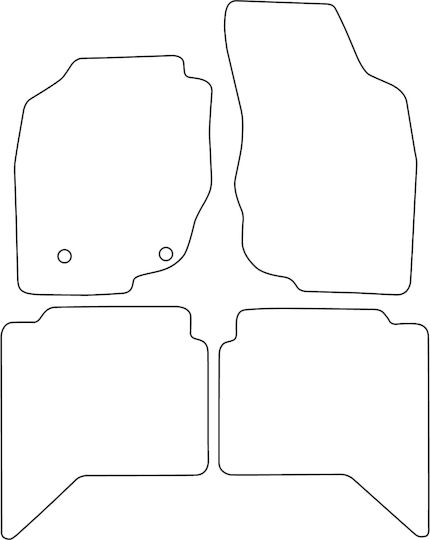 Set Covorașe Velur Potrivite Toyota Hilux Vii 2005-2015 Margine Neagră