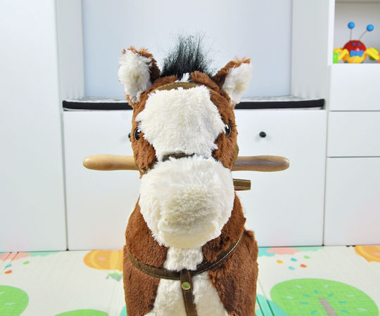 Milly Mally Fabric Rocking Toy Horse with Sounds with Max Load Capacity 30kg Brown