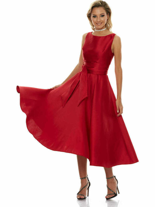 Midi Dress for Wedding / Baptism Satin Cocktail Satin
