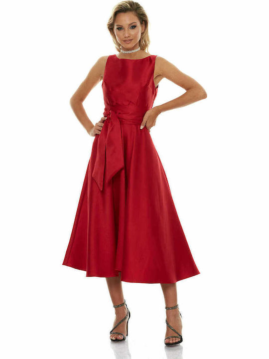Midi Dress for Wedding / Baptism Satin Cocktail Satin