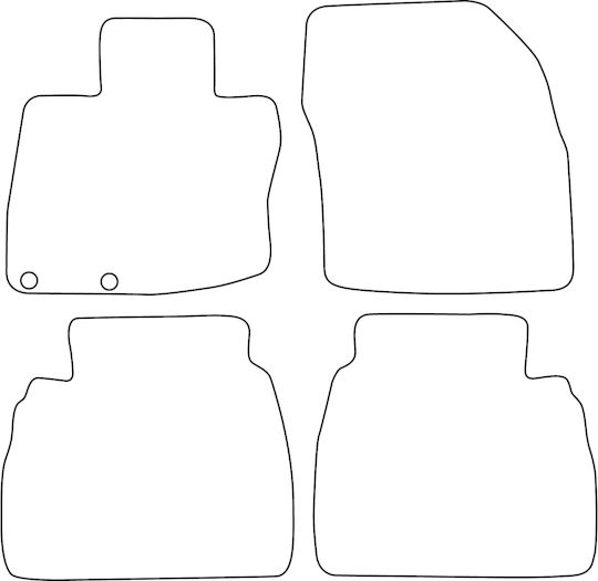 Set Velour Car Mats Fitting Honda Civic VIII 5-Door 2006-2012 Black Edging