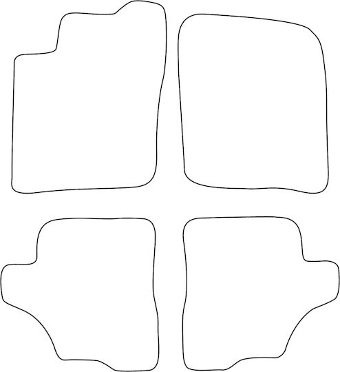 Velour Floor Mat Set Fitting Suzuki Grand Vitara I 1998-2005 3-door Red Edging
