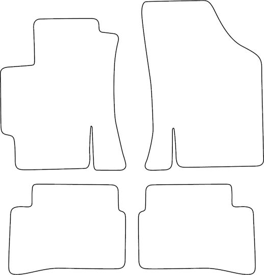 Set Velour Mats Fitting Kia Rio Ii 2005-2011 Red Edging