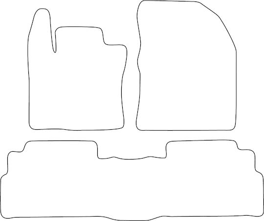 Set Velour Car Mats Matching Toyota Verso 2009-2018 Blue Raised Sides