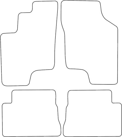 Set Velours Fußmatten Für Hyundai Getz 2002-2011 Schwarz Mit Kante