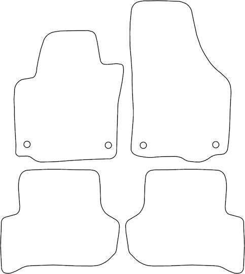 Set Covorașe Auto Velur Potrivite Pentru Skoda Yeti 2009-2017 Margine Albastră