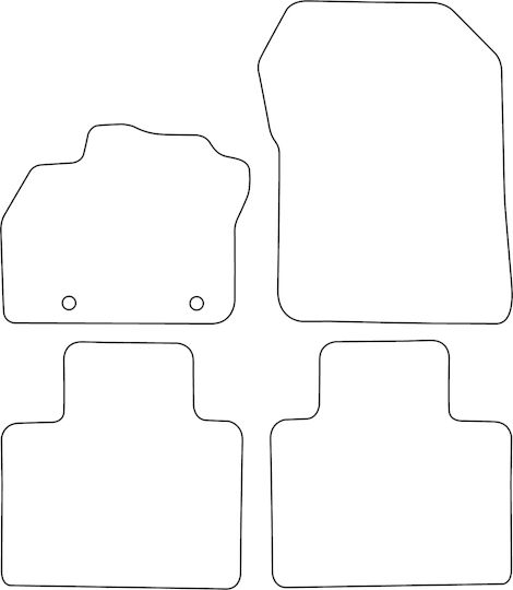 Set Velour Mats Fitting Renault Zoe 2012 Red Edging