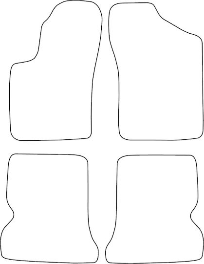 Velour Carpet Car Mats Set Compatible Fiat Seicento 1998-2005 Red Edging