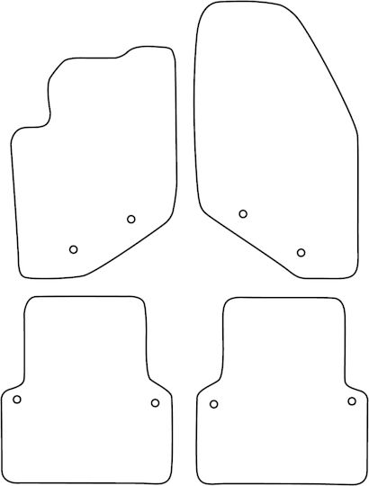 Set Velour Mats Fitting Volvo S80 I 1998-2006 Red Edging