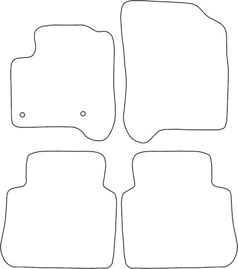 Set Velours Fußmatten Passend für Citroen C3 Picasso 2009-2017 Blaue Kante