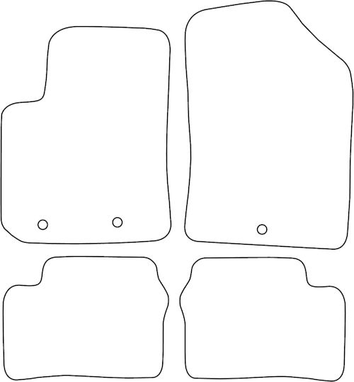 Velour Carpet Car Mats Set Compatible Kia Picanto II 2011-2017 Red Edging
