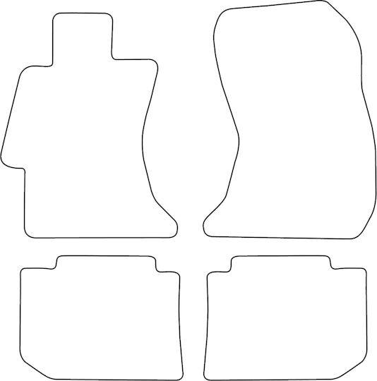 Set Covorașe Velur Potrivite Subaru XV 2011-2017 Margine Albastră