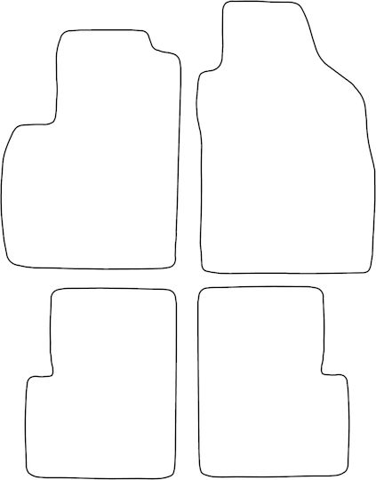 Velour Mat Set Compatible Fiat 500 2007 Black Edging