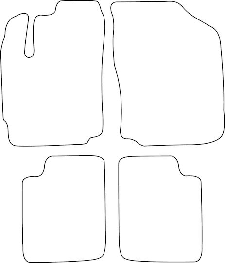 Set Velour Mats Fitting Daihatsu Sirion 1998 Red Edging
