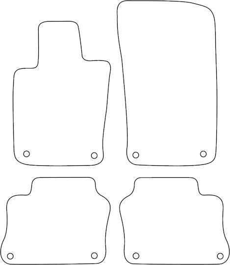 Set Velour Mats Fitting Porsche Panamera I 2009-2016 Red Edging