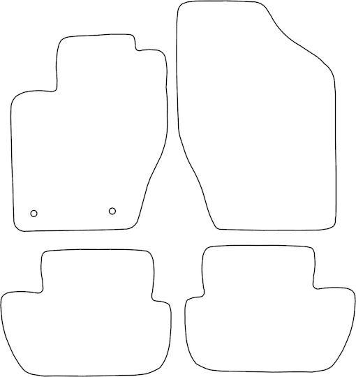 Set Covorașe Velur Peugeot 307 2001-2008 Margine Roșie