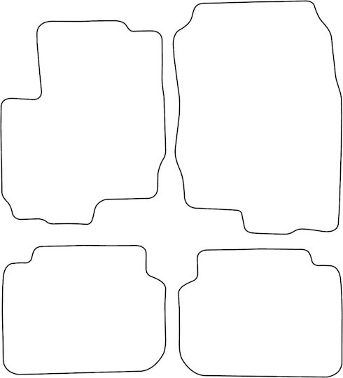 Set Covorașe Velur Compatibile Mitsubishi Colt Vi 2005-2012 5 Uși Margine Roșie