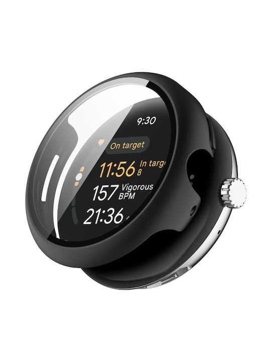 Bizon Husă+Sticlă Husă Ceas Sticlă Google Pixel Watch 3 45mm Neagră