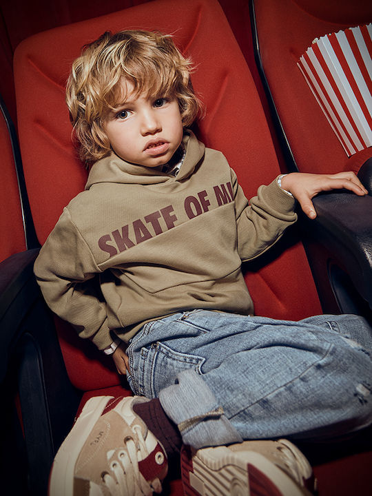 Kids Sweatshirt with Hood Beige