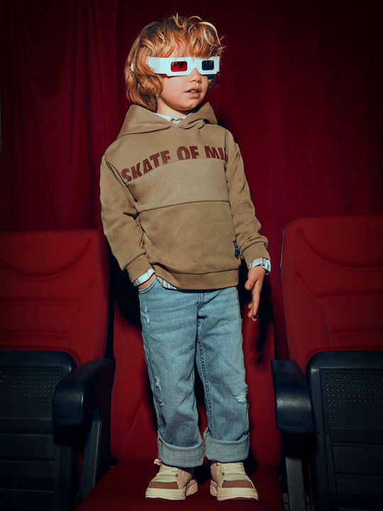 Kids Sweatshirt with Hood Beige