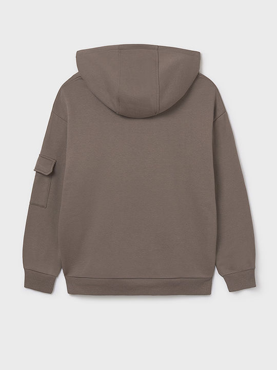 Kids Sweatshirt with Hood and Pockets Gray-green
