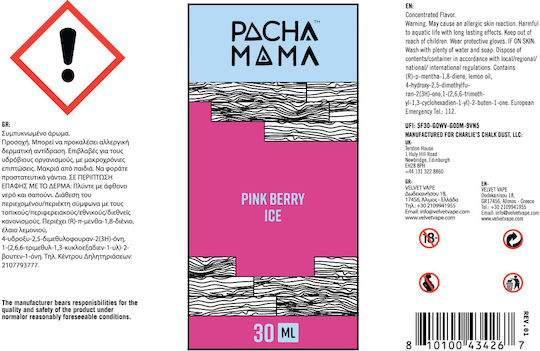 Pacha Mama Flavor Shot 30ml 1pcs Pink Berry Ice