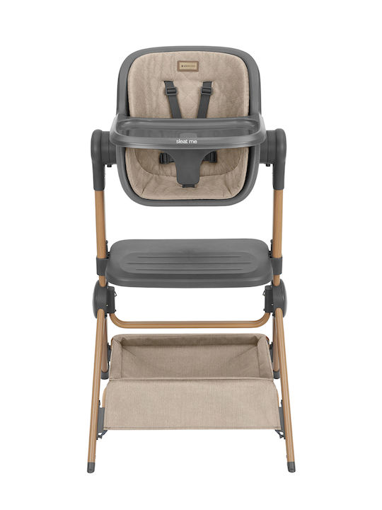Kikka Boo 2in1 Bedside Baby Cradle + Highchair Sleat Me Beige 31003020110
