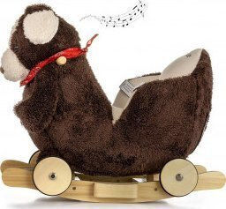 Milly Mally Wooden Rocking Toy Dog for 12+ months with Wheels with Max Load Capacity 30kg Brown