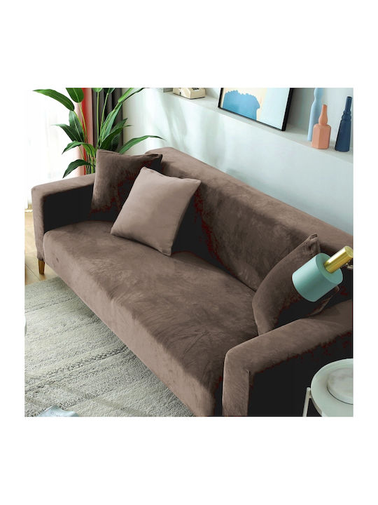 Ubieramy Meble Ελαστικό Κάλυμμα Διθέσιου Καναπέ Cocoa Brown