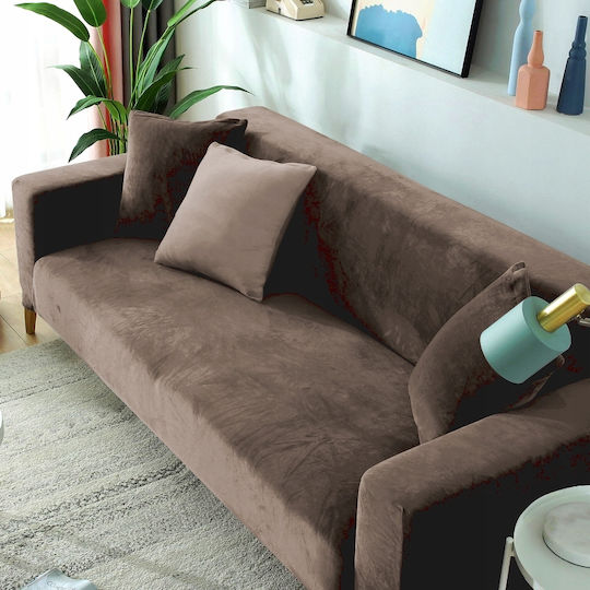 Ubieramy Meble Ελαστικό Κάλυμμα Διθέσιου Καναπέ Cocoa Brown