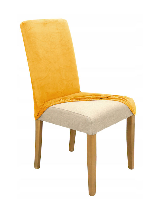 Ubieramy Meble Elastic Cover for Chair Mustard Velvet 1pcs