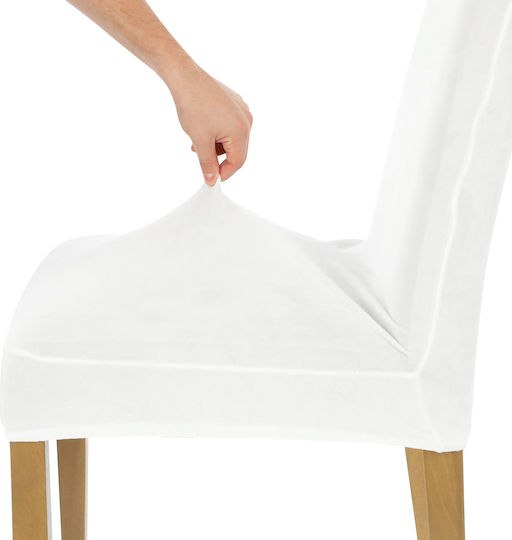 Ubieramy Meble Еластичен Калъф За стол White Velvet 1бр