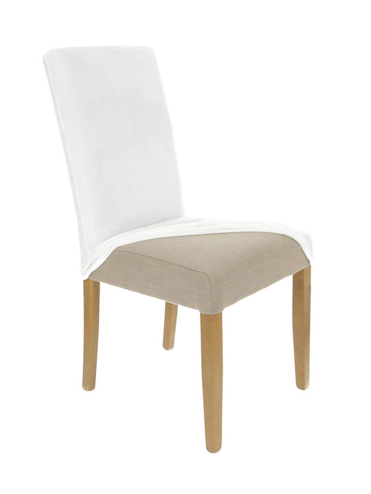 Ubieramy Meble Husă Elastică Scaun White Velvet 1buc