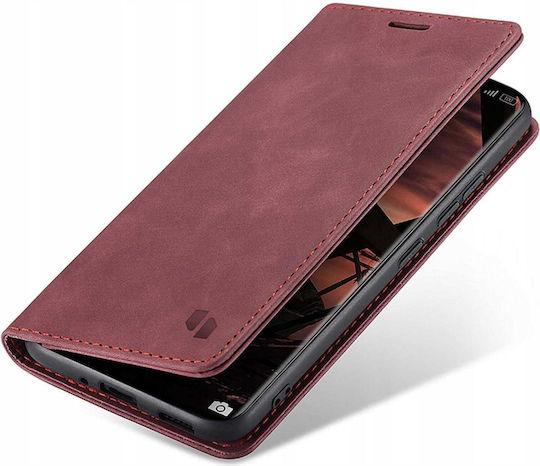 Spacecase Book Δερματίνης / Σιλικόνης Μπορντό (Redmi Note 14 Pro 5G / Poco X7)