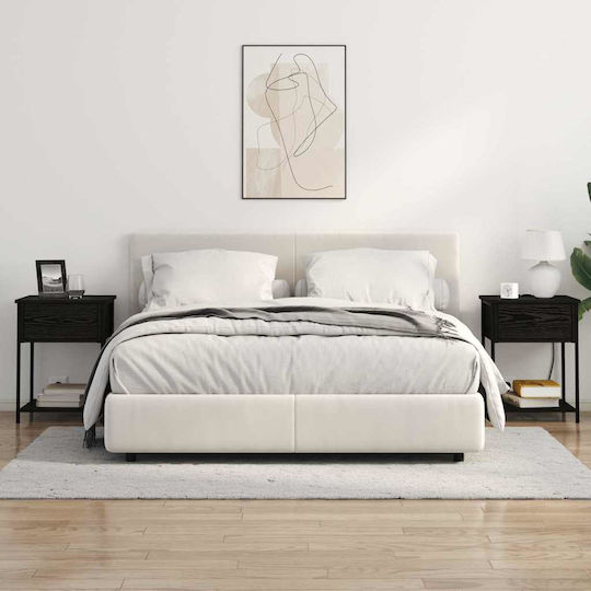 Nachttisch Metall Black oak 42x41x56cm