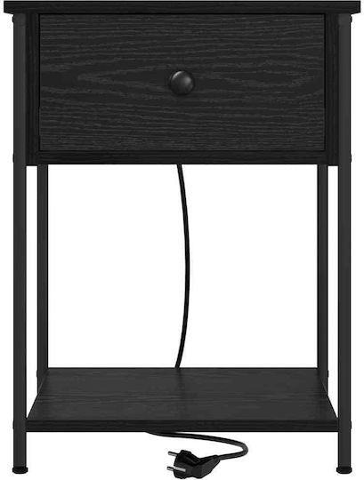 Nachttisch Metall Black oak 42x41x56cm