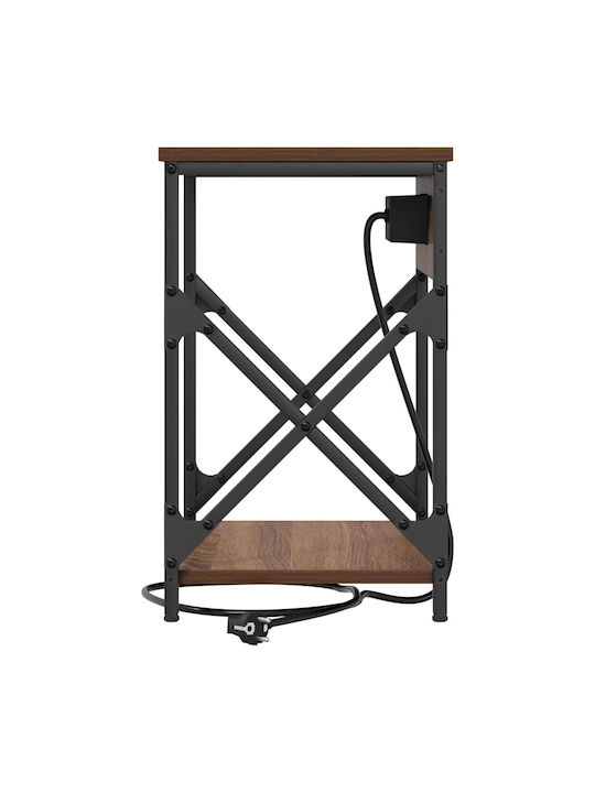 Wooden Bedside Table Brown Oak 41x31x51cm
