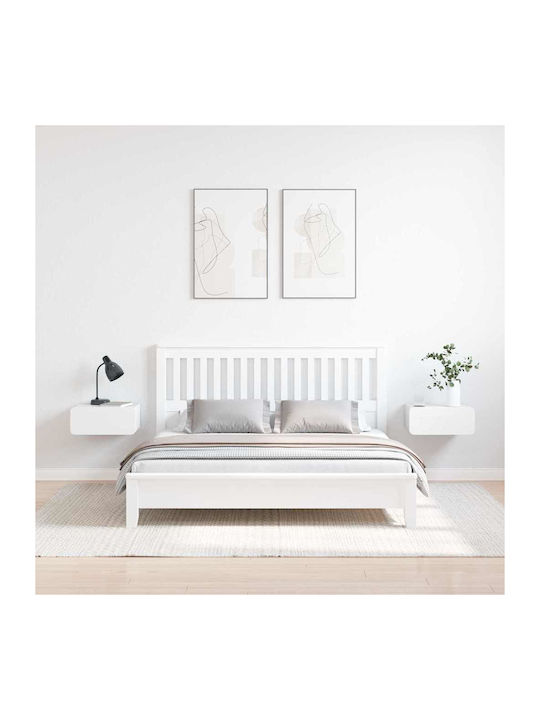 Комоди Стъклени Бели 2бр 39x34x16.5см