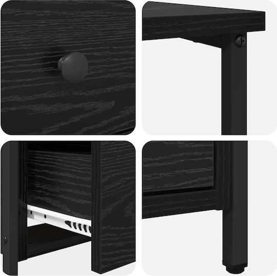 Nachttisch Metall Black oak 30x60x60cm