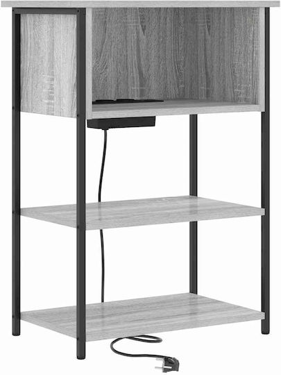 Wooden Bedside Table Gray Sonoma 55x31x76cm