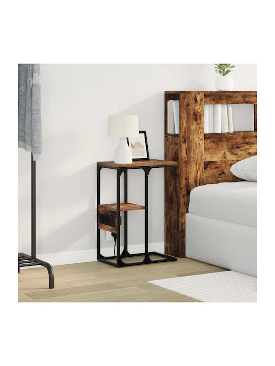 Nachttisch Geräuchert Metall Smoky Oak 41.5x26x60.5cm