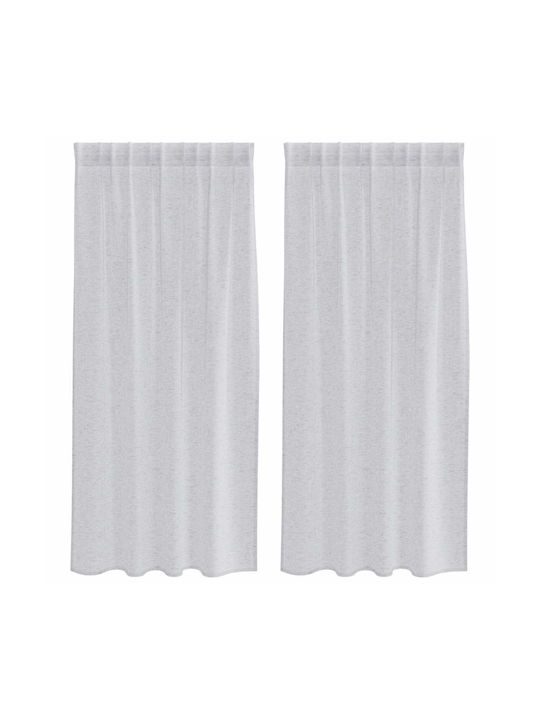 vidaXL Set of Window Curtains with Tunnel Gray 140x175cm