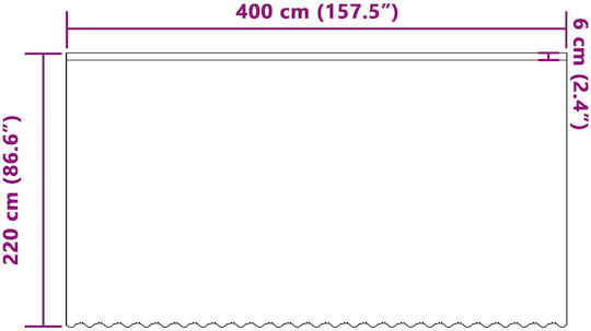 vidaXL Κουρτίνα με Τρέσα Λευκή 220x400εκ.